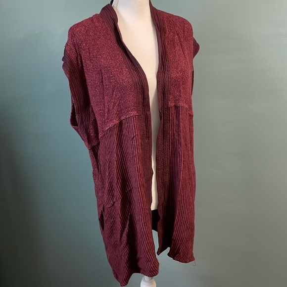 Nomad Sweaters - NOMAD cotton blend ribbed sleeveless cardigan vest long size L/XL